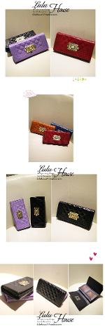 กระเป๋าสตางค์ Luluhouse รุ่นL55-03bllared/blue กระเป๋าสตางค์สวยสไตล์เกาหลีนำเข้าจากเจ้าของแบรนด์100%